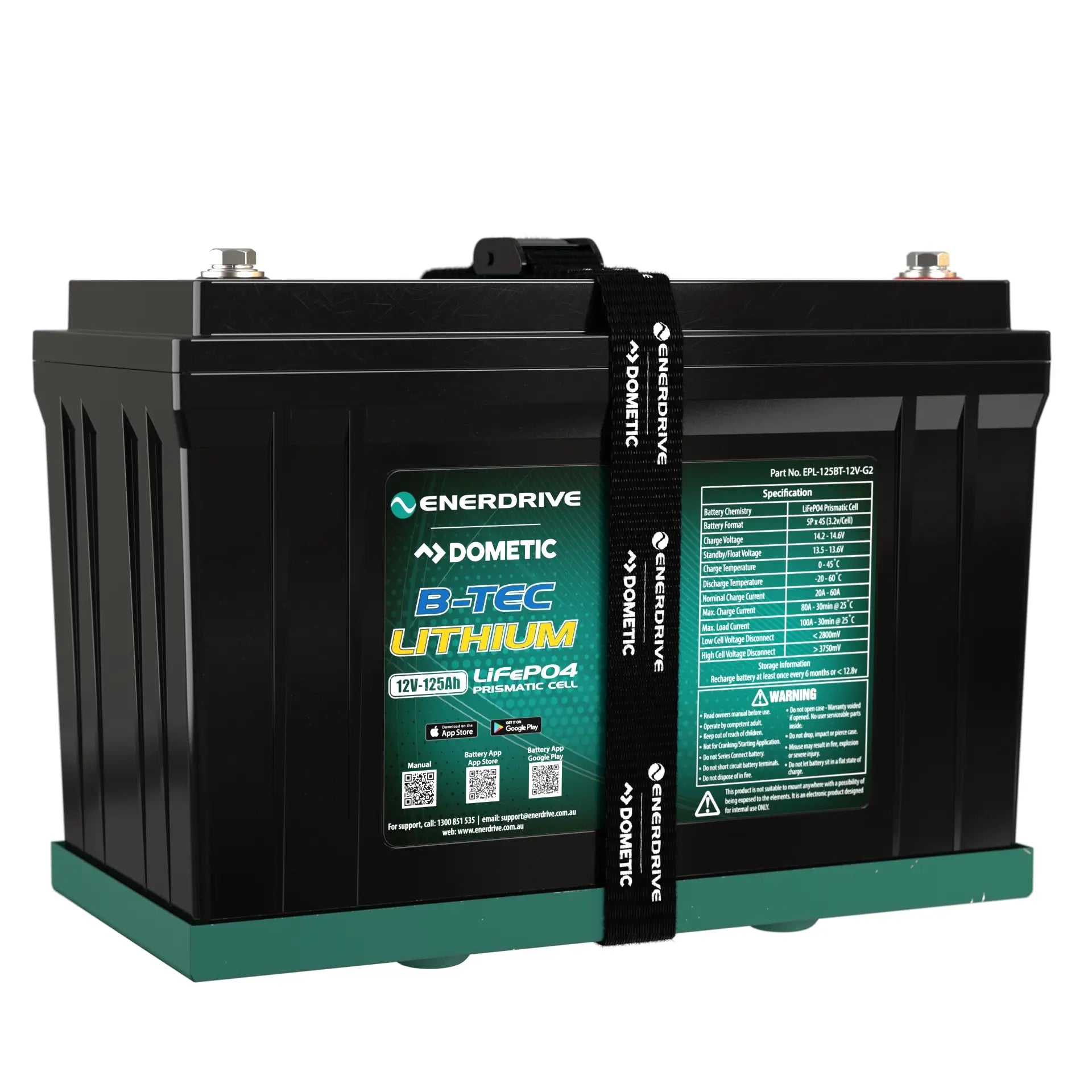 Enerdrive B-TEC 12V 125ah G2 Lithium Battery