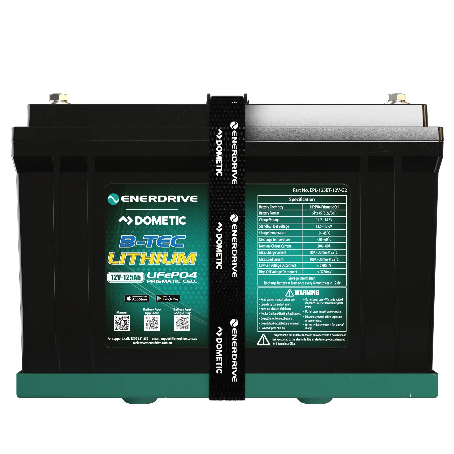 Enerdrive B-TEC 12V 125ah G2 Lithium Battery