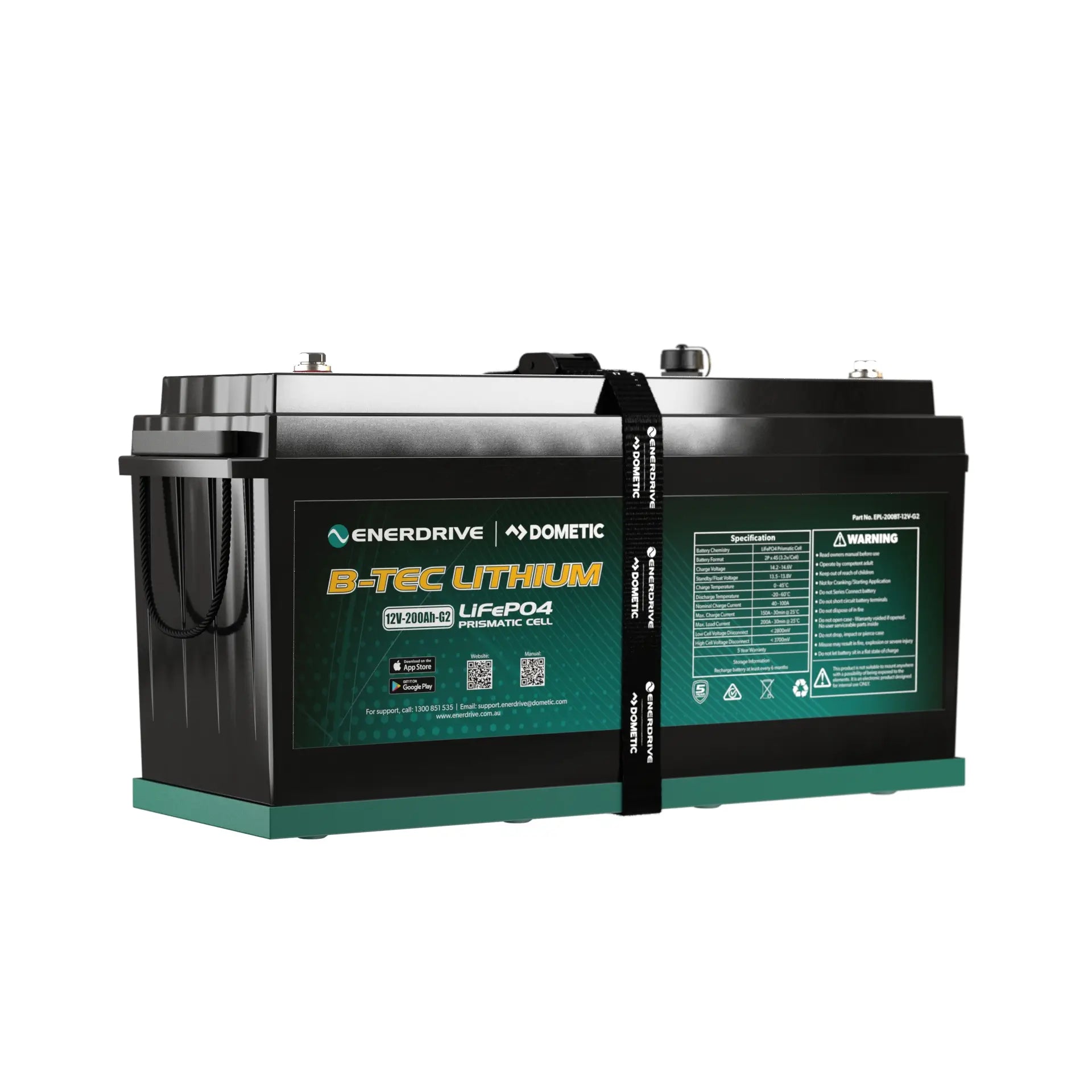 Enerdrive B-TEC 12V 200ah G2 Lithium Battery