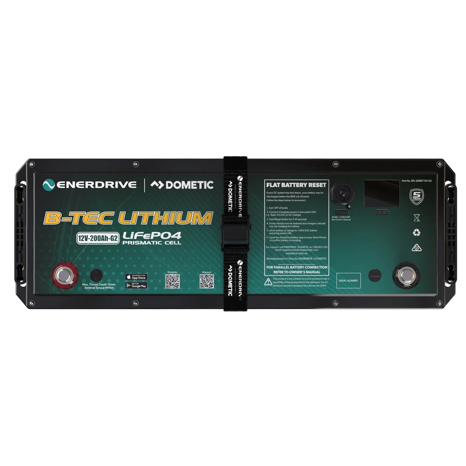 Enerdrive B-TEC 12V 200ah G2 Lithium Battery