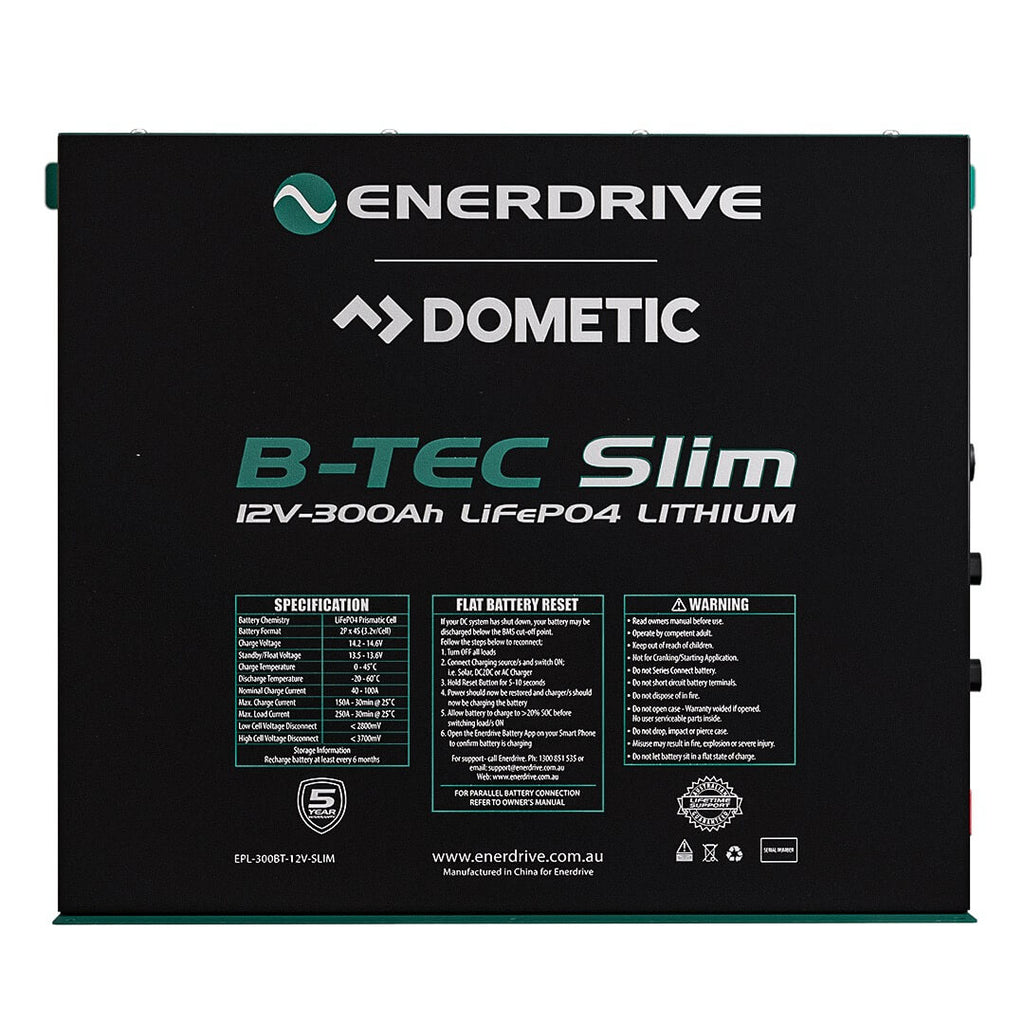Enerdrive B-TEC 12V 300ah / Lithium Battery Slim Metal Case