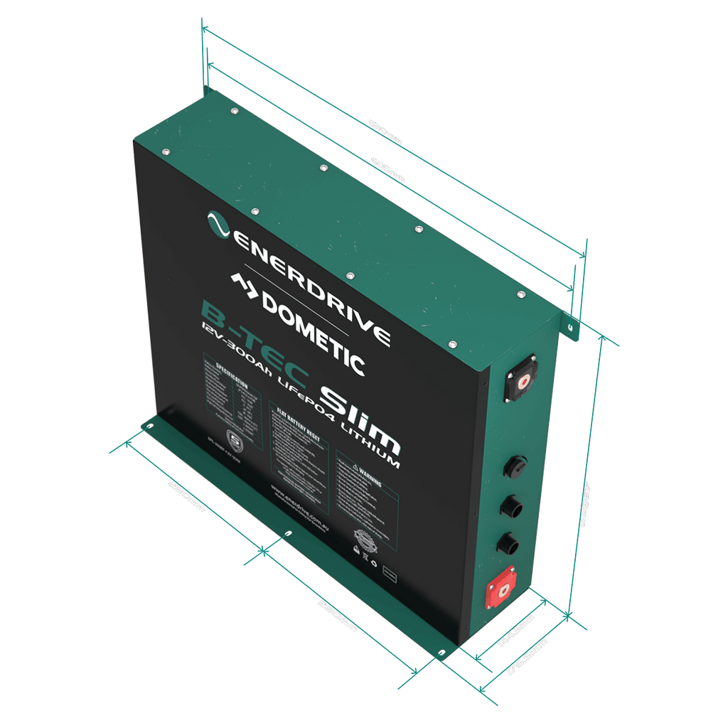 Enerdrive B-TEC 12V 300ah / Lithium Battery Slim Metal Case